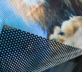 window graphics or one way sticker printing